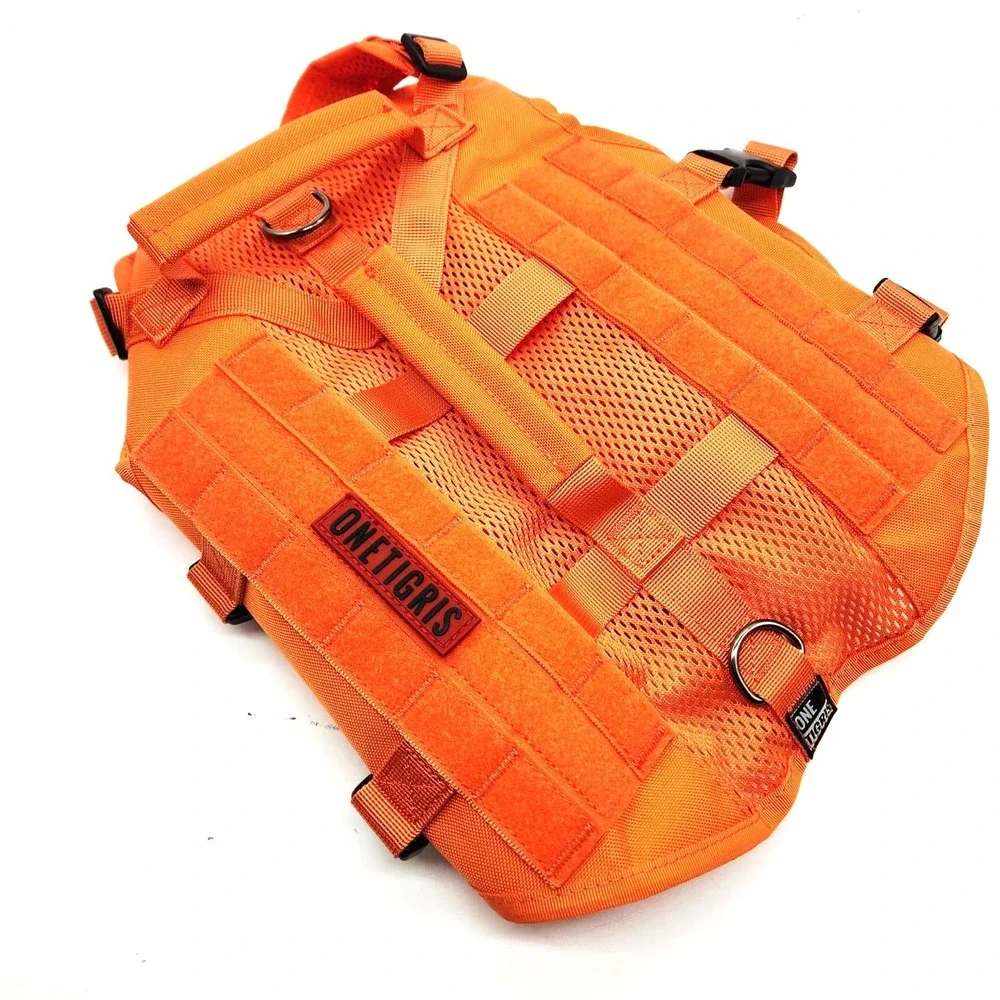 OneTigris Tactical Dog‎ Harness No Pull size M Breathable Mesh Handle Orange